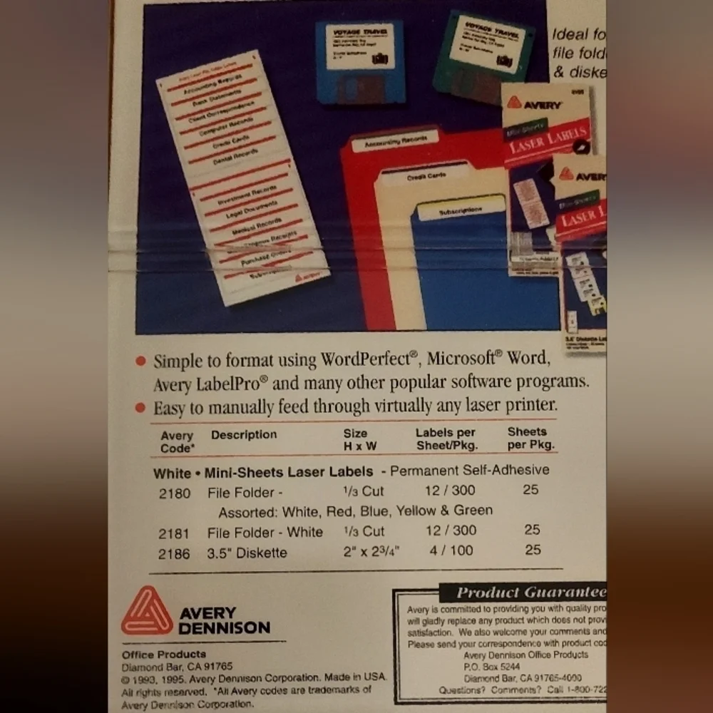 AVERY® Printable Removable Color-Coding Labels, 3/4